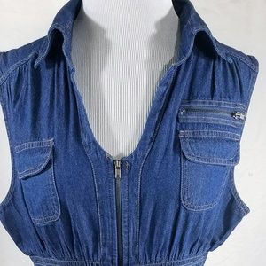 J. Gee Denim Elastic Waist Zip Front Mini, SzL